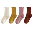 thumbnail image 2 of Bnwani Socks for Boys Winter Cotton Crew Stacked Floral Socks Beige 6-8 Years 4 Pack, 2 of 6