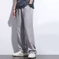 thumbnail image 2 of Blekii Men's Waffle Knit Joggers, Summer Weight Sweatpants with Straight Leg, Loose Fit Casual Pants for Lounge, Breathable Comfort Bottoms, Versatile Pants for Home, Travel, Or, 2 of 7
