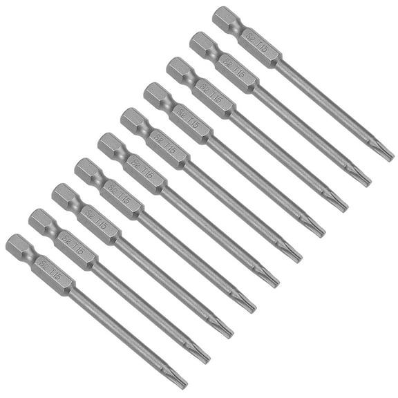 10pcs 75mm 1/4" Hex Shank T15 Torx Screwdriver Bits S2 High Alloy Steel