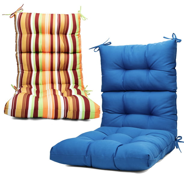 2pcs Solid Outdoor Chair Cushion High, Tall Back Patio Chair Cushions