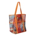 thumbnail image 6 of Time and Tru Women's Mesh Beach Tote Bag, 2-Pack Tropic Orange Spirit / Black, 6 of 9