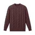 thumbnail image 5 of LYSMORA Men's Crew Neck Cable Knit Sweater Long Sleeve Pullover Top for Daily Commute Outdoor Walk Fall Winter Casual Outing, 5 of 6