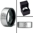 thumbnail image 4 of Black Wedding Band Men Gamer Tungsten Ring Valentine Set Galentines 13th Anniversary Gift for Her, 4 of 7