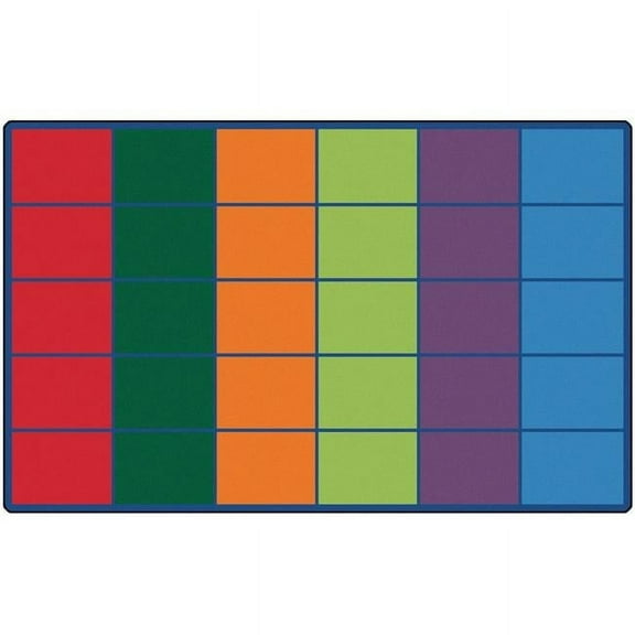 Carpets for Kids 4012 7 ft. 6 in. x 12 ft. Rectangle Colorful Rows Seating Rug, Seats 30