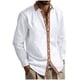 thumbnail image 2 of Ceisia Men's All Gift Seasons Casual Solid Color Linen Button-Up Turndown Collar/Lapel Long Sleeve Cardigan - Comfortable Dail y Outdoor Wear, 2 of 9