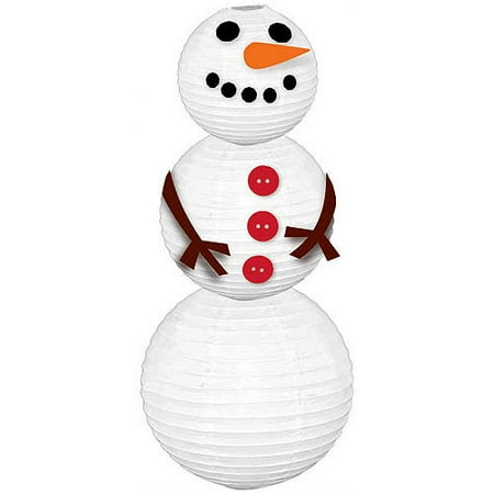 Snowman Lantern, 12" Tall