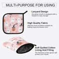 thumbnail image 3 of Yayeee Oven Mitts and Pot Holder Set of 2 Heat Resistant Kitchen Gloves Baking Hot Pad, Pink Halloween Ghosts, 3 of 5