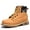 Mid Top Yellow, variant on MAWCLOS Men Work Boots Steel Toe Safety Boot Puncture-proof Slip Resistant Industrial Shoes Leather Construction Hiking Bootie Mid Top Black 9