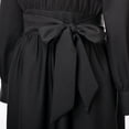 thumbnail image 6 of Afinprain Women's Clergy Dress Long Sleeve A-Line Maxi Dress with Belt and Tab Collar, 6 of 8