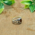 thumbnail image 4 of Natural Red Garnet Gemstone 925 Sterling Silver Design Wedding Engagement Ring Gift Jewelry for Women, 4 of 5
