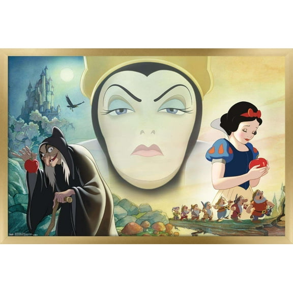 Disney Snow White and the Seven Dwarfs - Collage Wall Poster, 22.375" x 34", Framed
