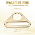 thumbnail image 2 of Uxcell Triangle Buckle Adjuster D Ring, Metal Triangle Buckles with Bar Swivel Clip for Purse Bag Straps Loop Dog Tag Clip Light Gold 1.26 Inch, 2 of 7