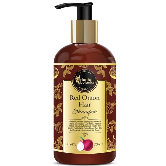 Oriental Botanics Red Onion Hair Shampoo, 300ml - With Red Onion Oil, 27 Botanical Actives, Biotin, Argan Oil, Caffeine, Protein, Controls Hair Loss & Supports Healthy Hair Growth