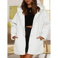 thumbnail image 4 of Women Long Diamond Quilted Hooded Jacket,Fashion Winter Coat Oversized Baggy, Warm Long Sleeve Jackets White M, 4 of 7