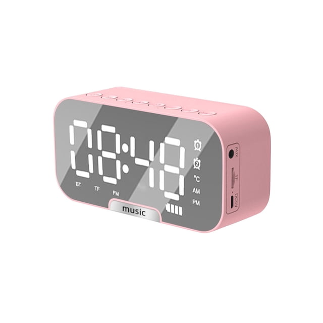 Altavoces Espejo Led Inalámbrico Bluetooth Reloj de Alarma Digital Reloj de Alarma de Pantalla Grande Altavoz Inalámbrico Subwoofer Reproductor de Música Soporta Bluetooth Altavoces Bluetooth con Subw