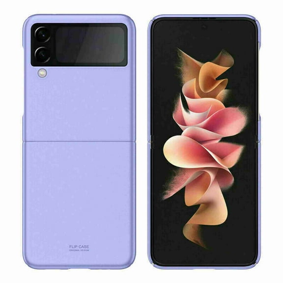 Dteck for Samsung Galaxy Z Flip 3 5G case, Ultra Thin Matte Flip Design 360 Full Body Protection Shock Absorbing Slim Fit Flexible Hard Bumper Case for Samsung Galaxy Z Flip3 5G 2021 -Purple