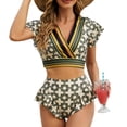 thumbnail image 1 of Conjunto de bikini de cintura alta, traje de baño de 2 piezas Traje de baño de pieza en V Traje de baño de pieza sin espalda Durabilidad extendida, 1 of 8