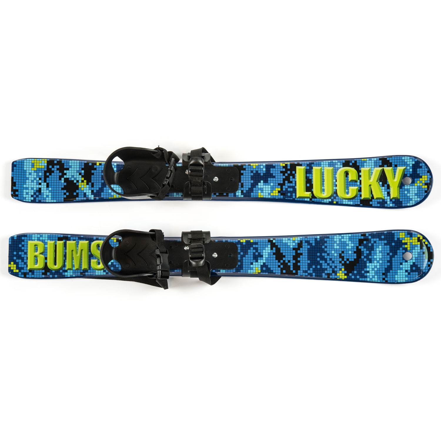 Lucky Bums Kid's Beginner Snow Skis, Digital Blue, 70-cm by Lucky Bums