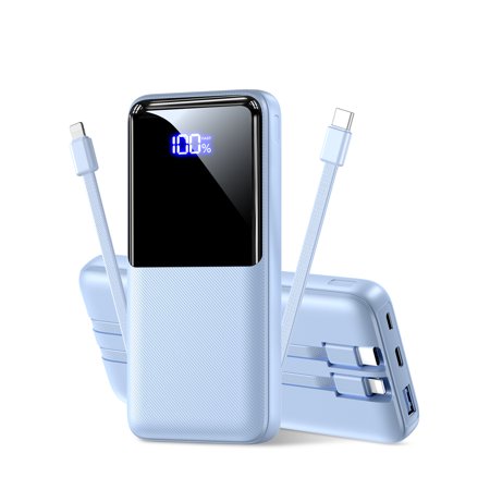 Portable Charger Power Bank, 20000mAh Travel Battery Pack Portable Phone Charger with Built in Cables 22.5W Fast Charging Compatible with iPhone Android Samsung Phone etc