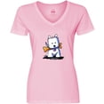 thumbnail image 3 of Inktastic KiniArt Westie with Bone Women's V-Neck T-Shirt, 3 of 5