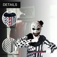 thumbnail image 4 of Cupohus Unisex Kid Clown Costume Jumpsuit Black and White Halloween Outfit Scary Killer Cosplay with Mask Hat, 4 of 6