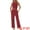 Red, variant on DARING DIVA LoungeStretchy Side Ruched Crop Top Tank Pajama Set XS Black