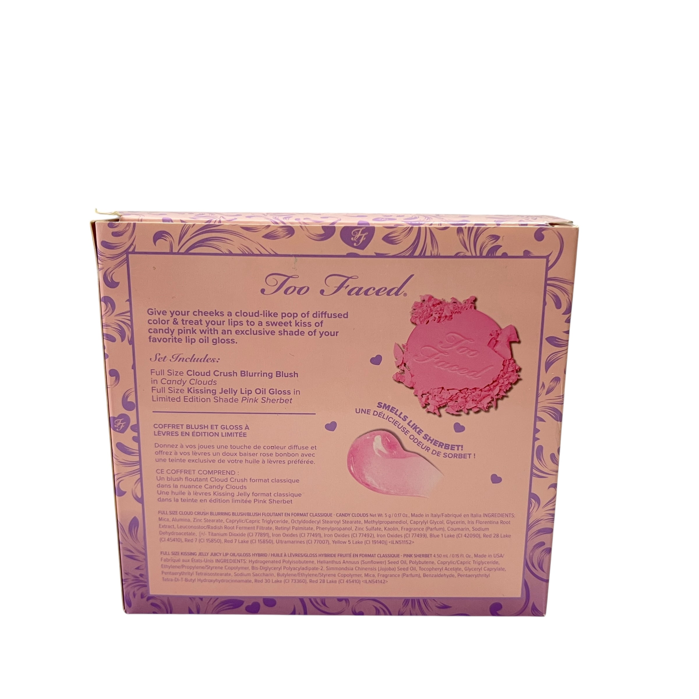 Too Faced Dream A Little Dream Set Blush Candy Clouds & Lip Gloss Pink Sherbet