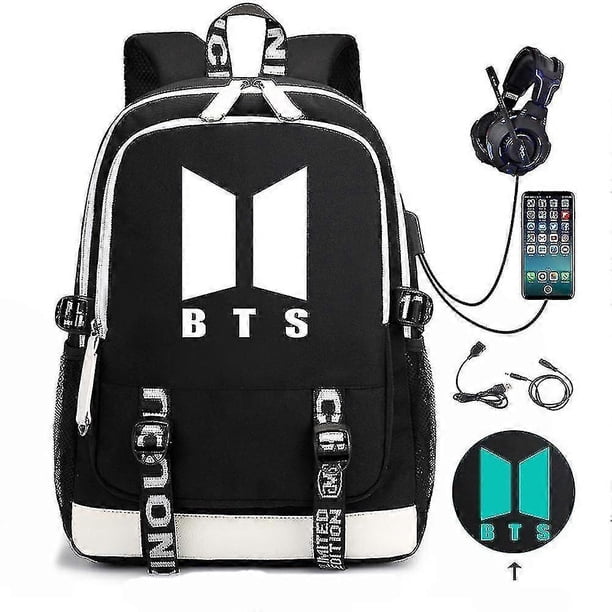 Bts Backpack Usb Rechargeable Backpack Large Capacity Student School Bag-13