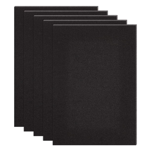 10 láminas de espuma EVA autoadhesivas de 30 x 20 cm, antideslizantes, color negro, con respaldo adhesivo para puertas de muebles de 1,5 mm de grosor.