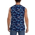thumbnail image 4 of Fotbe Men's Party Shark Cute Print Men's Sleeveless Muscle Tank Tops Casual T-Shirts for Gym Workout Beach-X-Large, 4 of 8