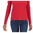 thumbnail image 3 of Tommy Hilfiger Womens Faux Suede Trim Crewneck Henley, 3 of 3