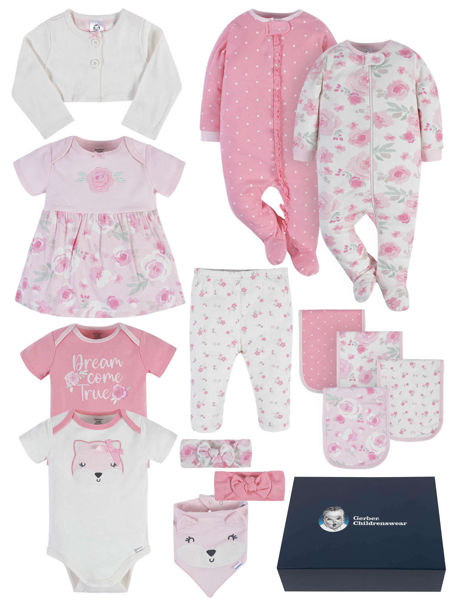 Gerber Baby Boy or Girl Unisex Clothes Outfit Set with Gift Box, 14-Piece (Newborn-3/6 Months)