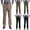 Black, variant on Mens Button Closure Zipper Design Functional Pockets Corduroy Fabric Long Pants Elastic Waist Drawstring Zipper Black XL