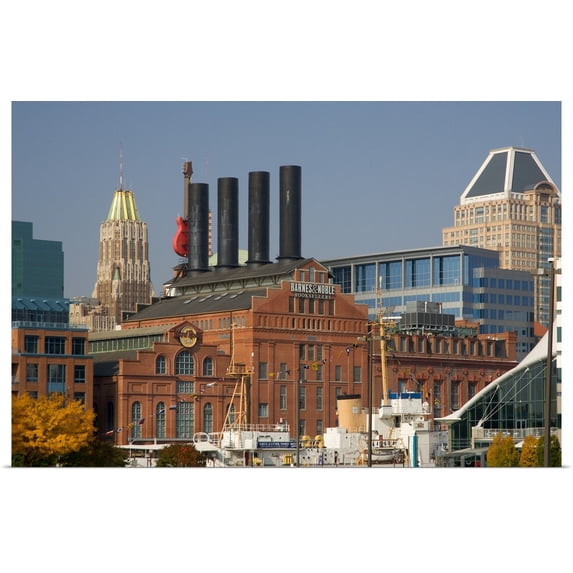Great BIG Canvas | "Renovated buildings, Baltimore Waterfront" Art Print - 30x20