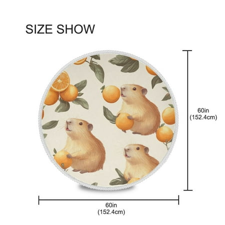 

YAZAOO Round Tablecloth Orange Mice Pattern Tableclothes