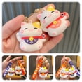 thumbnail image 3 of Llavero de gato de la suerte con colgante de gato de estilo japonés., 3 of 7