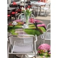 thumbnail image 5 of Outdoor Tablecloths with Umbrella Hole & Zipper, Nature Pink Green Round Tablecloths 60 Inch, Spring Country Oil Painting Flower Tree Waterproof Table Cloth, Patio/Pool/Picnic Table Covers, 5 of 8