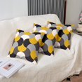 thumbnail image 4 of Geometric Square Cushion Covers Set of 2 Geometry Yellow Grey Black Reversible Throw Pillow Covers For Living Room Bedroom Decor Modern Art Pillow Covers Home Decor Luxury Abstract Art 18 x 18-Inch, 4 of 6