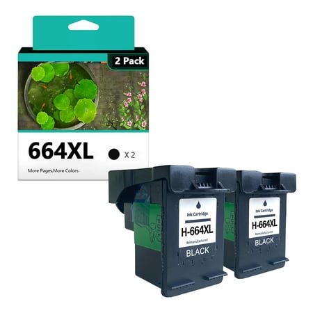 664XL Ink Cartridges Replacement for HP 664 664XL Ink Cartridge Compatible for HP DeskJet Ink Advantage 1115 2135 2675 3635 3775 4536 4538 Printers 2 Black