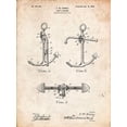thumbnail image 2 of Borders, Cole 12x14 Gold Ornate Wood Framed with Double Matting Museum Art Print Titled - PP745-Vintage Parchment Boat Anchor Patent Poster, 2 of 4