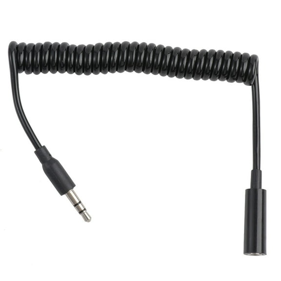 Headphone Audio Extension Cable 3.5mm Jack Male to Female Cable Earphone Headphone Audio Extension Cable Extendable Flexible Spring Cord Portable 1m Audio Cable (Black)