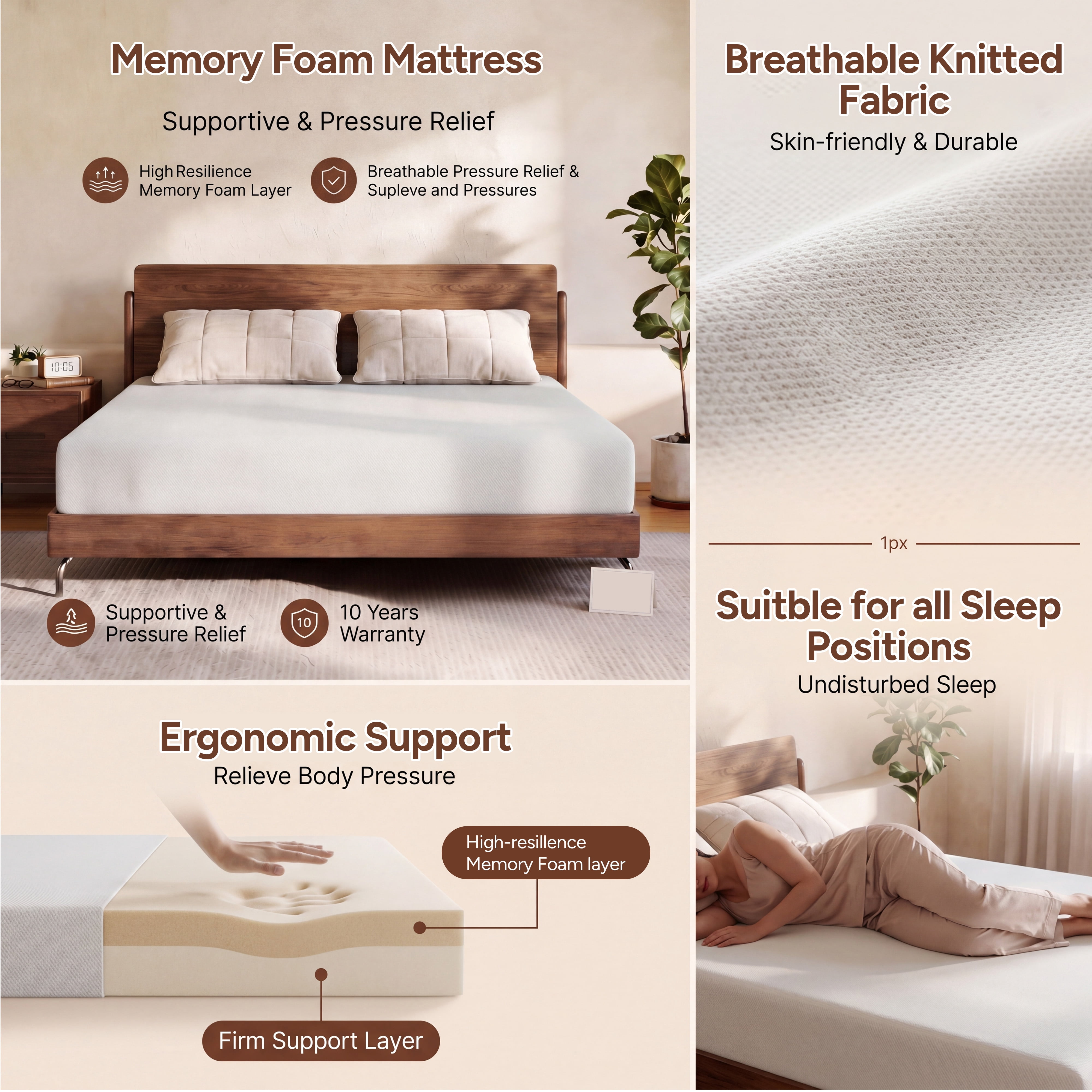 Zhovac 6 inch Memory Foam Mattress,Medium Firm Full size Mattresses in a box,CertiPUR-US,Adult
