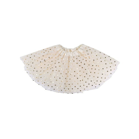 Girls Tutu 4 Layered Tulle Dress-Up Princess Fairy Tutu Skirt,Cream
