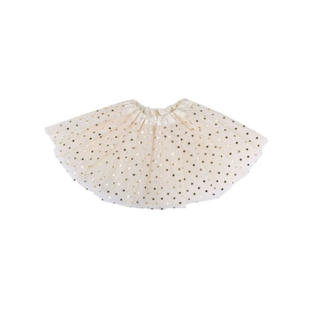 - Girls Tutu 4 Layered Tulle Dress-Up Princess Fairy Tutu Skirt,Cream