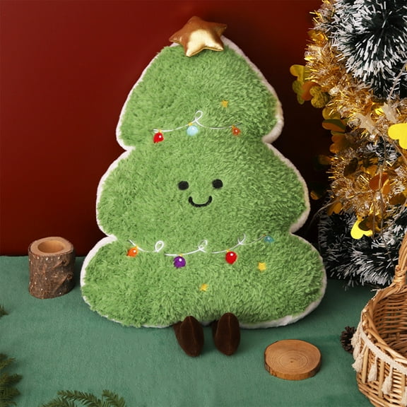 ToyKingdee Gingerbread Christmas Decor, Christmas Throw Pillows - Christmas Tree, House, Bell, Snowflake Shaped Pillow - Plush Decorative Nap Pillow for Christmas Room Decor, Gift