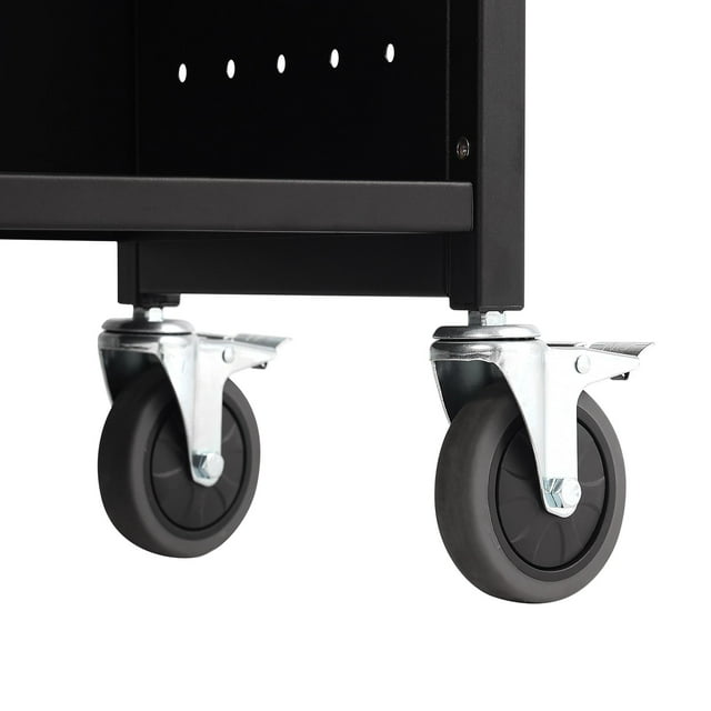 STAWAY Chariot à Livres Roulant - Capacité de 330 lbs, Chariot de Bibliothèque Durable avec Roues Verrouillables, Parfait pour Maison, Bureau et École - Noir, Design Facile à Glisser