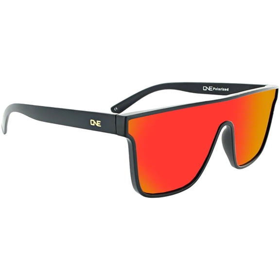 Optic Nerve ONE Mojo Filter Sunglasses - Matte Black/Polarized Smoke with Red Mirror