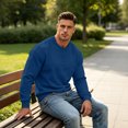 thumbnail image 4 of Mens Crewneck Sweatshirt Casual Long Sleeve Pullover Shirts For Men Fall Slim Fit Athletic Round Neck Lightweight Tops, 4 of 6