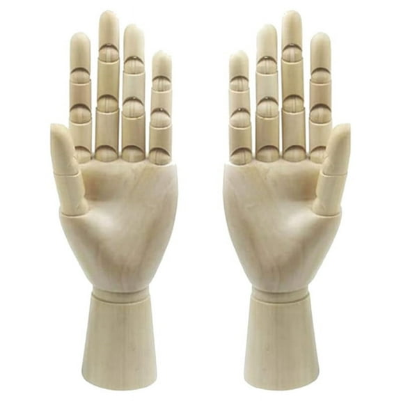 Wood Artist Drawing Manikin Articulated Mannequin with Wooden Flexible 2 Pcs(10 Inches-Left Hand )
