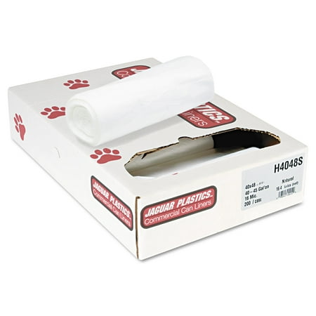 Jaguar Plastics Super Extra-Heavy Natural Liners, 45 gal, 200 ct